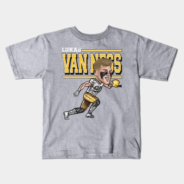 Lukas Van Ness Green Bay Cartoon Kids T-Shirt by danlintonpro